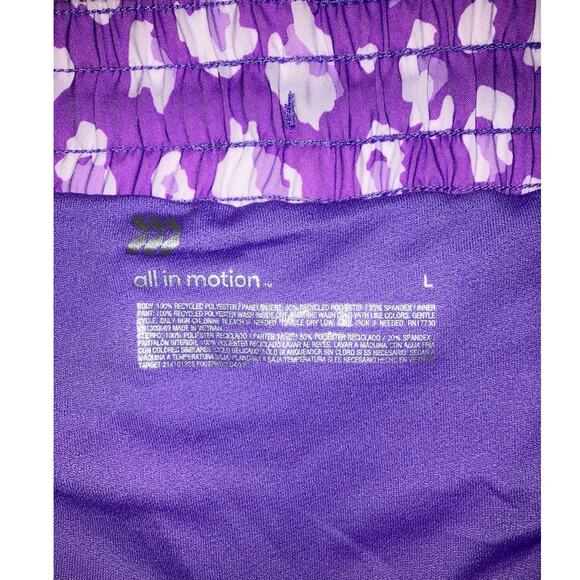 New All in Motion Light Purple Leopard Mid Rise Run Shorts Large - Picture 5 of 5